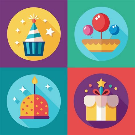 Party Celebration Icons Set Premium Ai Generated Vector