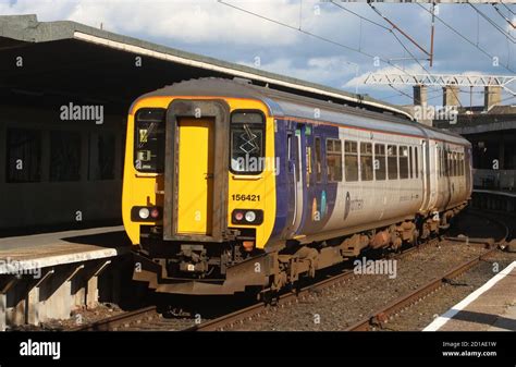 Northern Trains Class 156 Super Sprinter Dmu Built By Metro Cammell At Carnforth Station On