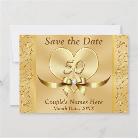 Personalized 50th Anniversary Save The Date Cards