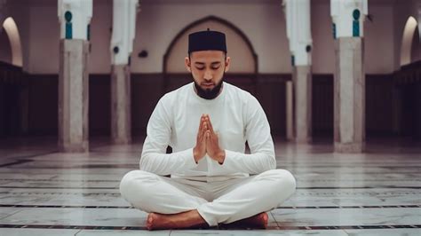 Premium Photo A Portrait Of An Asian Muslim Man Pray At Mosque The