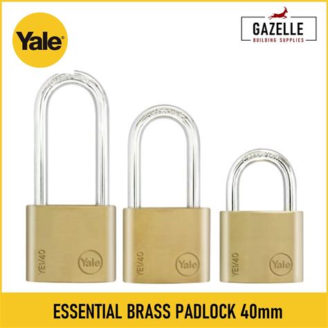 Yale Essential Solid Brass Padlock YE1 Long Shackle Extra Long