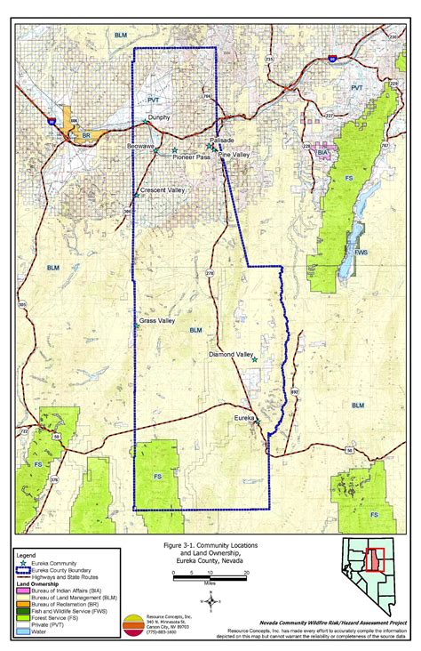 3 0 Description Of The County Eureka County Fire Plan Nevada Community Wildfire Risk