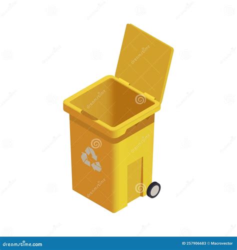 Isometric Garbage Bin Stock Illustration Illustration Of Litter