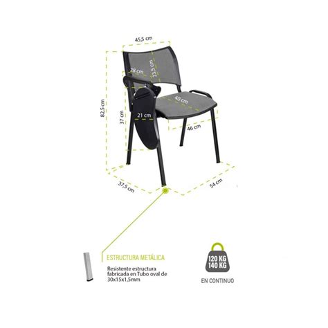 Silla Colectividad Iso Smart Tapizada Con Pala Abatible Patas Cromadas