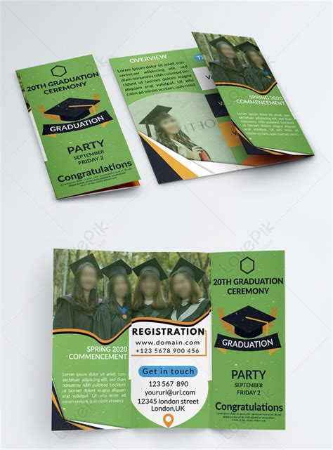 New Graduation Ceremony Tri Fold Brochure Template Imagepicture Free