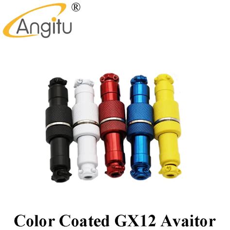 Angitu Electroplated GX12 Aviator GX 12 Connector Plug Butting Docking