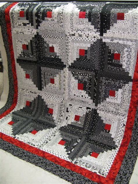 Log Cabin Quilt Simple Pattern Minimal Colors Beautifully Put