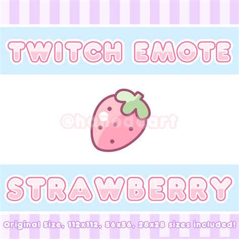 Strawberry Emote Twitch Discord Stream Etsy