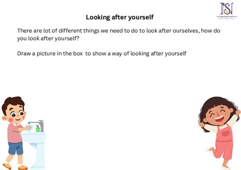 All About Me Looking After Yourself Worksheet