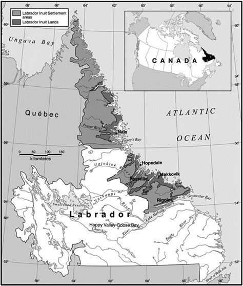 1 Map of Labrador including Nunatsiavut, which is indicated by the ...