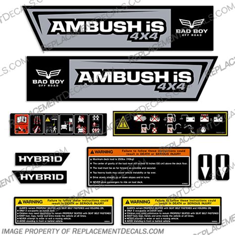 Bad Boy Buggies Ambush iS 4X4 Buggy Decal Kit