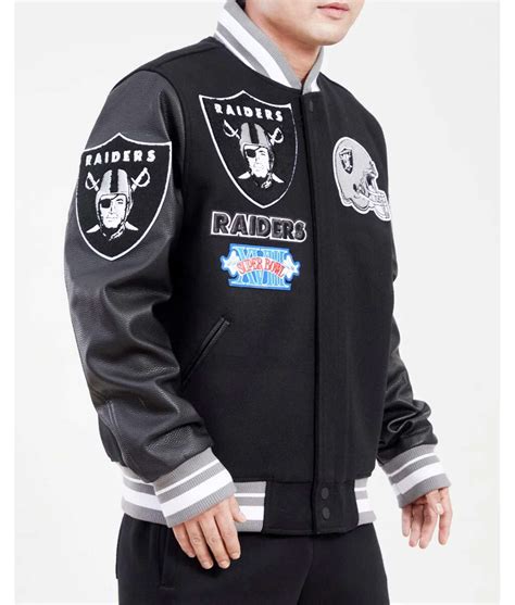 Wool Leather NFL Mash Up Las Vegas Raiders Varsity Jacket Jackets Expert