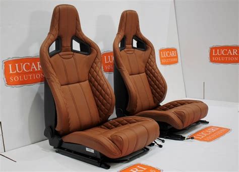 Tan Leather Recaro Cs Pair Of Front Seats Tip Up Bases Fit Land Rover Defender Land Rover