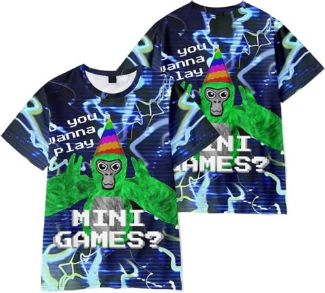 Adult Games Gorilla Tag T-Shirt Monke Merch Short Sleeve for Men Gorilla Tag Merch Kids Gorilla ...