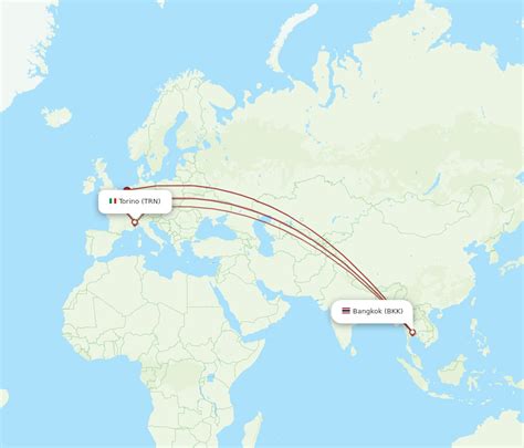 All Flight Routes From Bangkok To Turin BKK To TRN Flight Routes