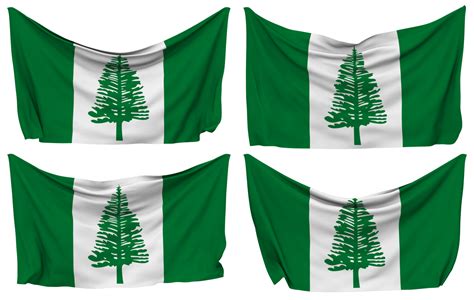 Territory Of Norfolk Island Pinned Flag From Corners Isolated With