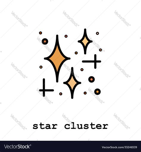 Star cluster color icon thin line linear outline Vector Image