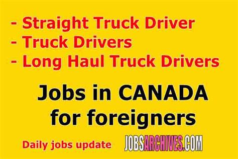 Truck Driving Jobs In Canada For Foreigners Jobs Update 2022