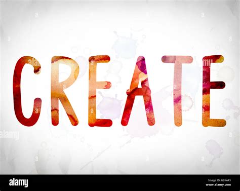 The Word Create Written In Watercolor Washes Over A White Paper