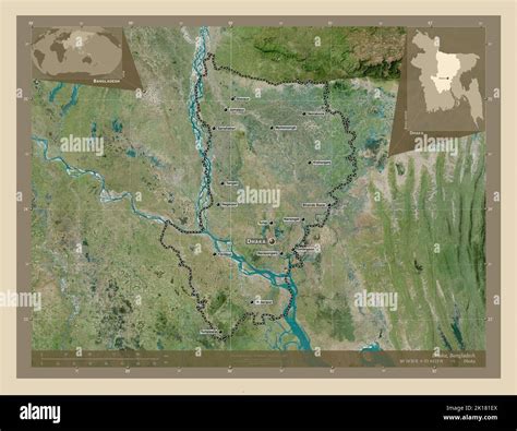 Dhaka Division Of Bangladesh High Resolution Satellite Map Locations