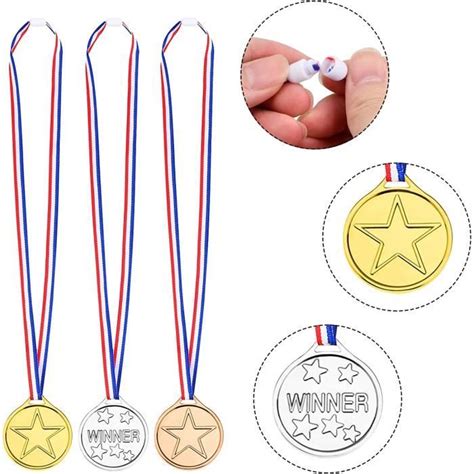 Lot De M Daille D Or Avec Ruban Olympiques M Dailles Pour Enfants