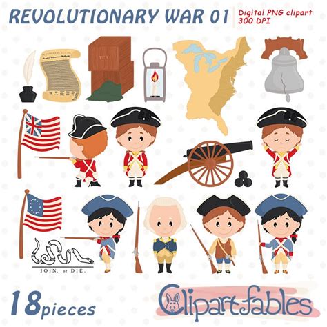 REVOLUTIONARY WAR Clipart, American History, Washington George ...