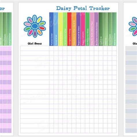 Girl Scout Daisy Badge Tracker Etsy