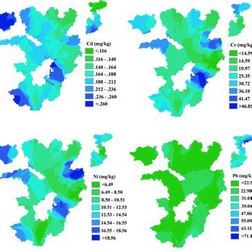 Spatial Distribution Of As Cd Cr Cu Hg Ni Pb And Zn In Soils