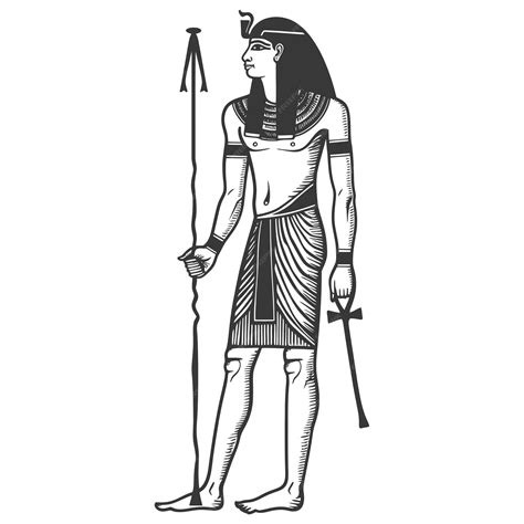 Imagens de hieróglifos egípcios usando estilo de gravura antiga corpo cor preta apenas | Vetor