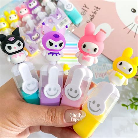 Kit Mini Marca Texto Sanrio Personagens Tons Vibrantes Choily Paper