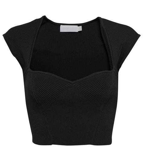 Abia Ribbed Knit Crop Top In Black Simkhai Mytheresa Fashion