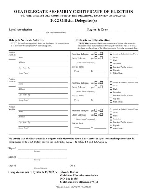 Fillable Online Nea Statewide Delegate Nomination Form Fax Email