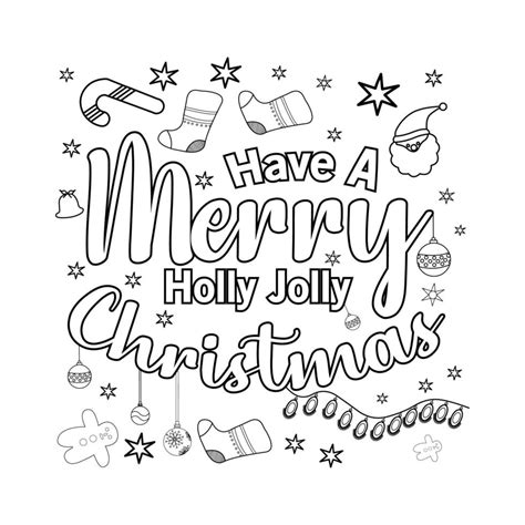 Merry Christmas Coloring Page Christmas Line Art Coloring Page Design