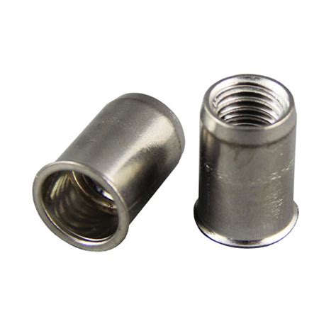 M Bralo Reduced Head Plain Body Round Open End Rivet Nuts Zinc Plated