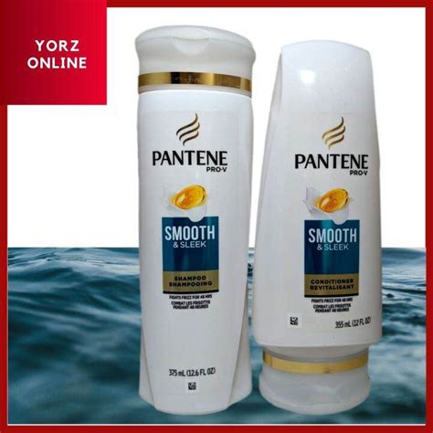 PANTENE PRO V SMOOTH SLEEK SHAMPOO AND CONDITIONER SET 375 355 ML