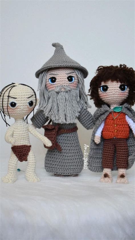 Amigurumis El Se Or De Los Anillos Gollum Gandalf Frodo Crochet The