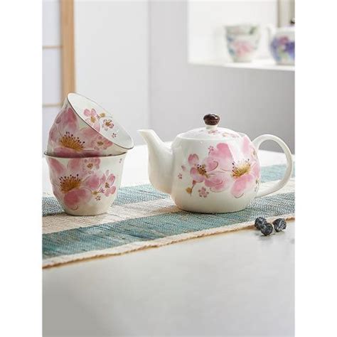 日本進口陶瓷茶具美濃燒ceramic 藍日式和風浪漫櫻花茶壺茶杯禮盒茶具etmall東森購物網