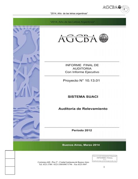 Sistema Suaci Auditoría General de la Ciudad de Buenos Aires