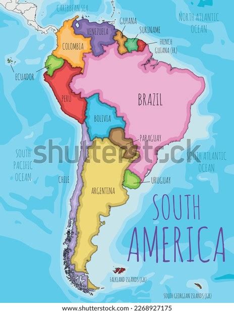 Political South America Map Vector Illustration Stock Vector (Royalty ...