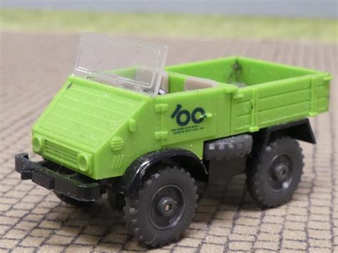 Modellspielwaren Reinhardt 1 87 Wiking Unimog 411 100 Jahre MB hellgrün