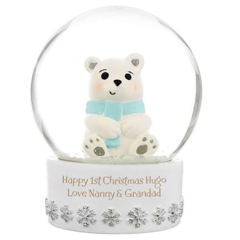 Personalised Polar Bear Snow Globe The T Experience