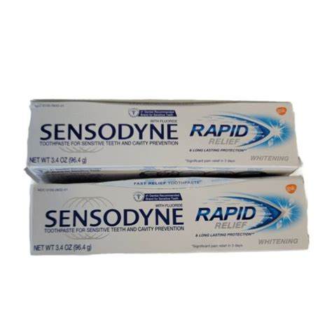 X Sensodyne Rapid Relief Fluoride Toothpaste Whitening Exp For