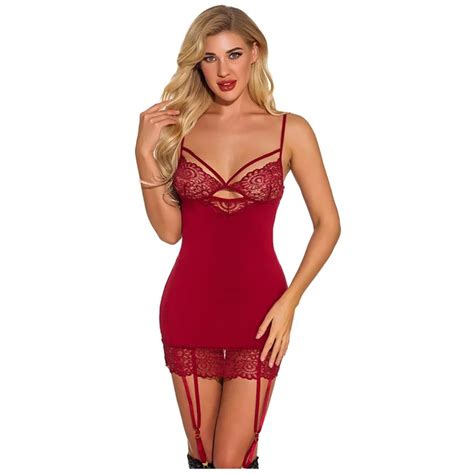 Sexy lingerie erótica de renda sem costas roupa interior pijamas garter