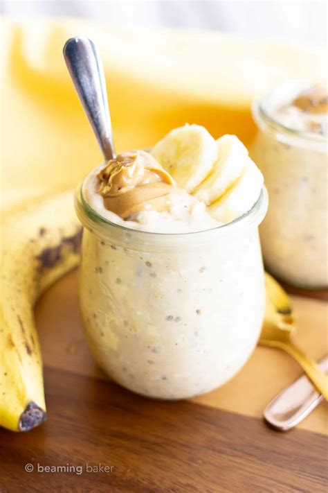 Easy Peanut Butter Banana Overnight Oats Recipe Vegan Gluten Free