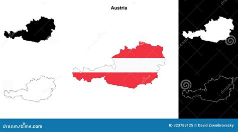 Austria Outline Map Stock Vector Illustration Of Design 323783125