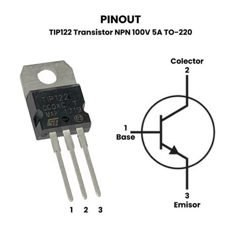 TIP122 Transistor NPN 100V 5A TO 220 UNIT Electronics