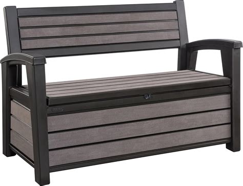 Keter Brossium Coffre Banc Gris Brossé 132 7 x 63 5 x 89 5 cm