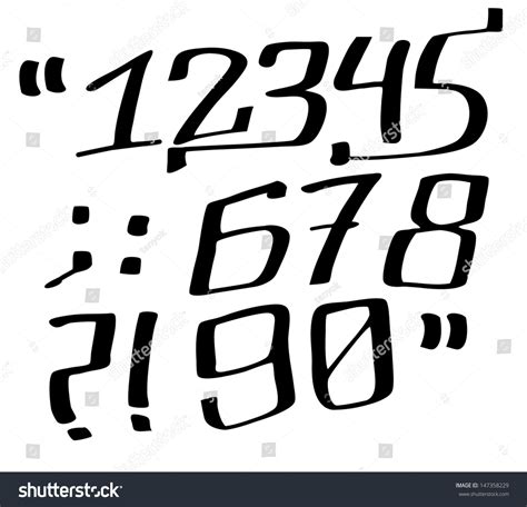 Graffiti Font Numbers Stock Vector 147358229 - Shutterstock