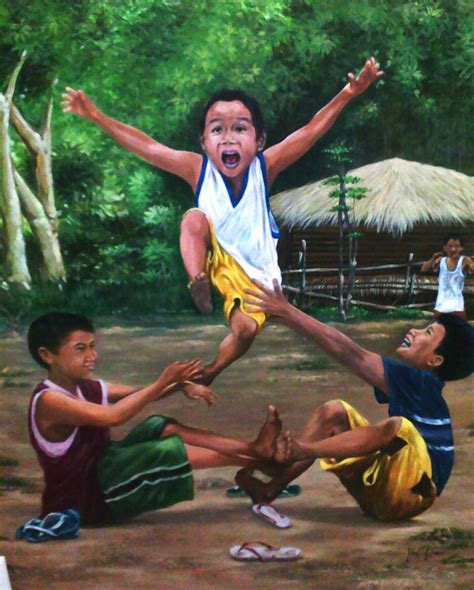 Luksong Tinik Painting by Noel Pama