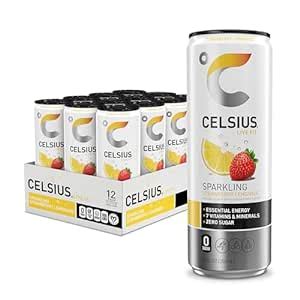 Amazon Celsius Sparkling Strawberry Lemonade Functional Essential